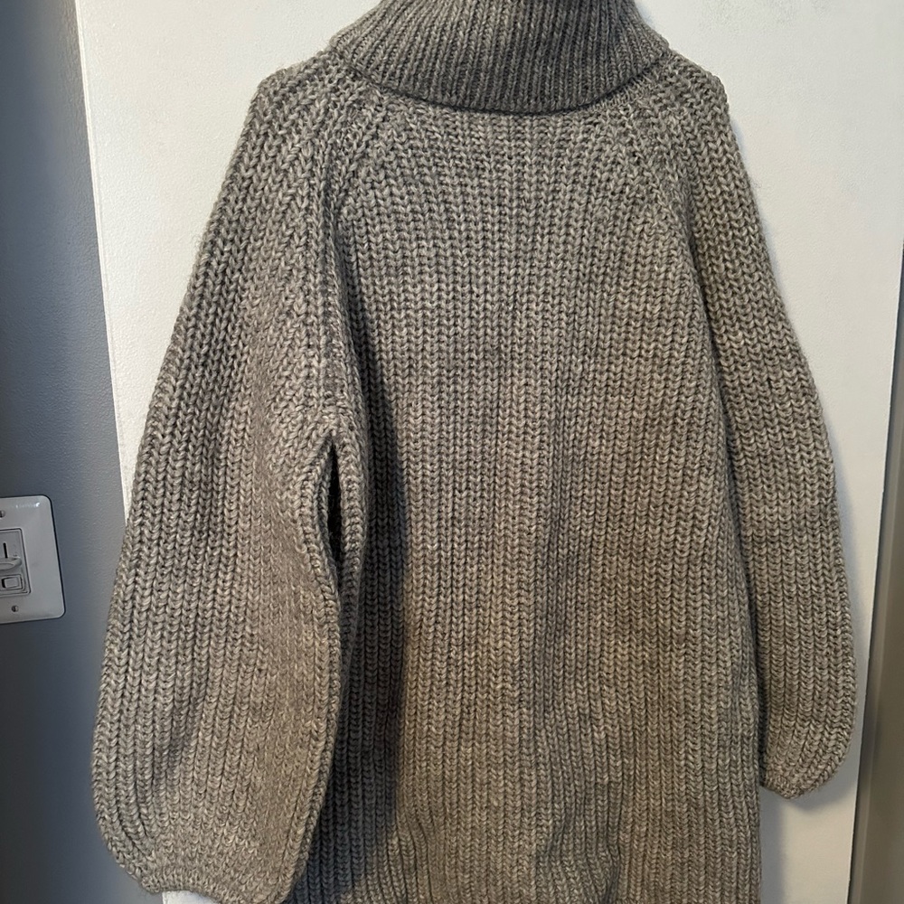 Gray Turtleneck Sweater Dress